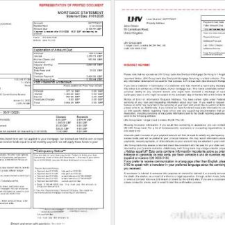 United Kingdom LHV Group bank mortgage statement in Word and PDF formats, 3 pages 1 2 download template file