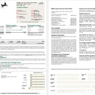 United Kingdom Lloyds bank mortgage statement in Word and PDF formats, 2 pages download template file