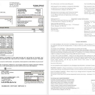 United Kingdom M Plus Current bank mortgage statement in Word and PDF formats download template file