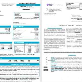 United Kingdom Starling bank mortgage loan statement in Word and PDF formats , 8 pages 1 2 download template file