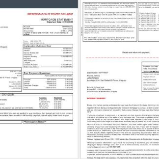Uruguay Banque Heritage bankmortgage statement in Word and PDF formats, 3 pages 1 2 download template file