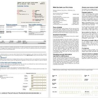 Uruguay Itau bank mortgage statement in Word and PDF formats, 2 pages download template file