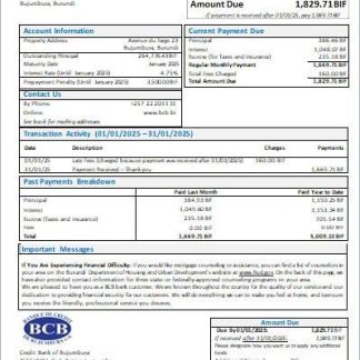 Burundi Credit Bank of Bujumbura bank mortgage statement scr download template file