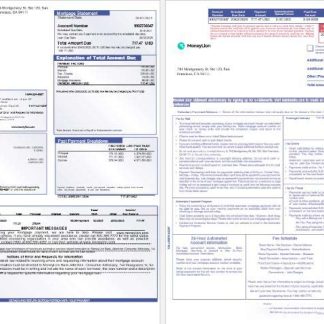 USA California MoneyLion bank mortgage statement in Word and PDF formats, 3 pages 1 2 download template file