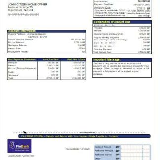 Burundi Finbank bank mortgage statement scr download template file