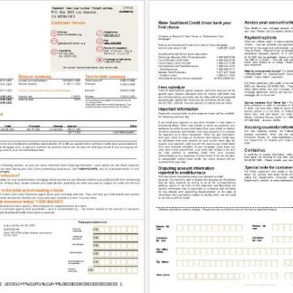 USA California Southland Credit Unio mortgage statement in Word and PDF formats, 2 pages download template file