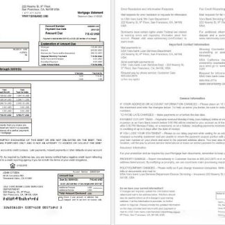 USA California Varo bank mortgage statement in Word and PDF formats download template file