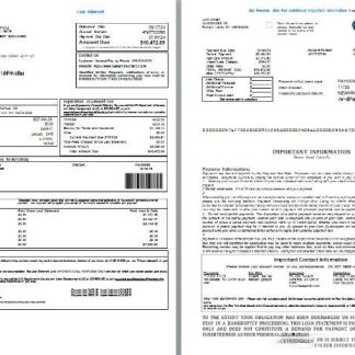 USA Central Loan Administration loan statement, 3 pages 1 2 scr download template file