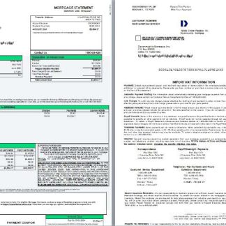USA Dovenmuehle mortgage statement, 3 pages 1 2 scr download template file