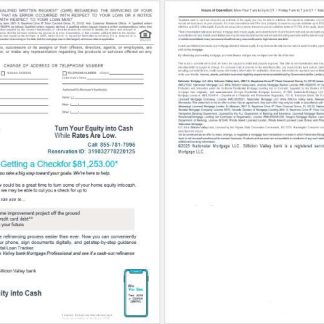 USA Florida Silicon Valley bank mortgage loan statement in Word and PDF formats , 4 pages 3 4 download template file