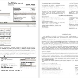 USA Frost bank mortgage statement in Word and PDF formats download template file