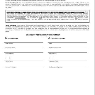 USA Georgian SunTrust bank mortgage statement in Word and PDF formats 3 download template file