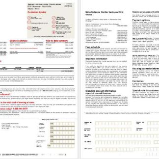 USA Indianna Centier bank mortgage statement in Word and PDF formats, 2 pages download template file