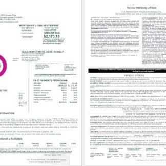 USA Integrity Bank mortgage loan statement in Word and PDF formats , 4 pages 1 2 download template file