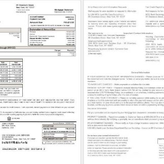 USA MCU bank mortgage statement in Word and PDF formats download template file