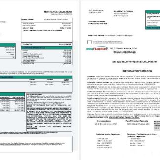 USA MidFlorida Credit Union bank mortgage statement in Word and PDF formats 1 2 download template file