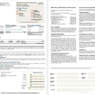 USA Navy Federal bank mortgage statement in Word and PDF formats, 2 pages download template file
