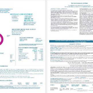 USA Nebraska Five Points Bank mortgage loan statement in Word and PDF formats , 4 pages 1 2 download template file