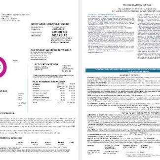 USA New York Piermont bank mortgage loan statement in Word and PDF formats , 4 pages 1 2 download template file
