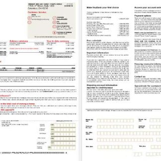USA Ohio KeyBank bank mortgage statement in Word and PDF formats, 2 pages download template file