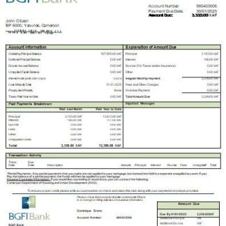 Cameroon BGFI bank mortgage statement scr download template file