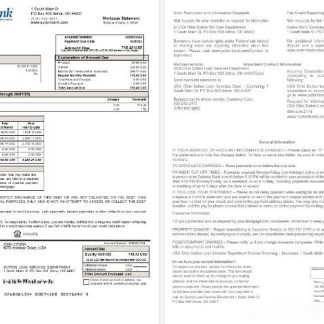 USA Ohio Sutton bank mortgage statement in Word and PDF formats download template file