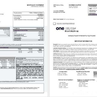 USA One bank mortgage statement in Word and PDF formats 1 2 download template file
