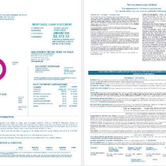 USA Oregon Rogue bank mortgage loan statement in Word and PDF formats , 4 pages 1 2 download template file