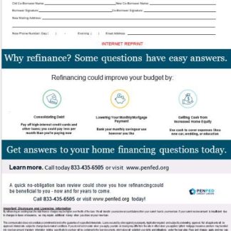USA Pentagon Federal Credit Union mortgage statement in Word and PDF formats, 3 pages 3 download template file