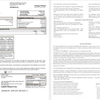USA The Bancorp bank mortgage statement in Word and PDF formats download template file