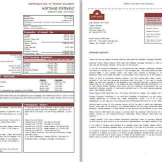 Canada Money Mentors (MM) bank mortgage statement, 3 pages, 1 2 scr download template file