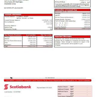 Chile Scotiabank bank mortgage statement scr download template file