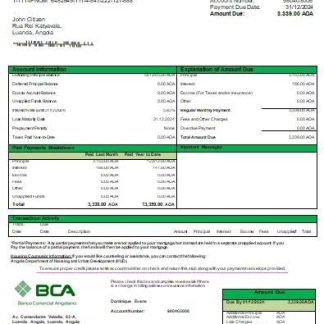 Angola Banco Comercial Angolano bank mortgage statement scr download template file