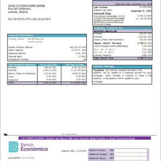 Angola Banco Economico bank mortgage statement scr download template file