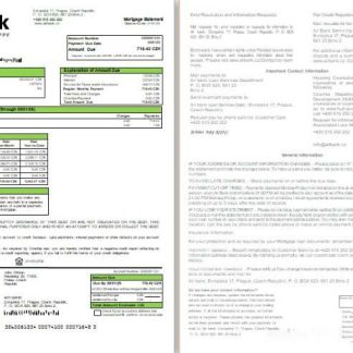 Czechia Air bank mortgage statement, 2 pages,  1 2 scr download template file