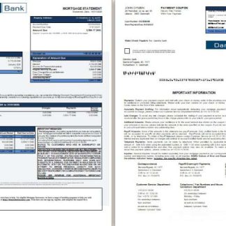 Denmark Danskebank bank mortgage statement, 3 pages, 1 2 scr download template file