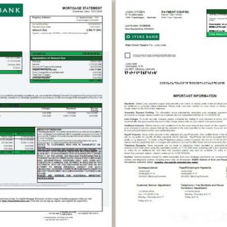 Denmark Jyske bank mortgage statement, 3 pages, 1 2 scr download template file
