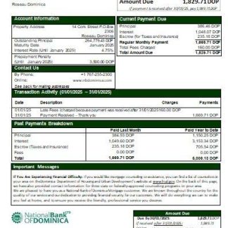Dominica National Bank of Dominica bank mortgage statement scr download template file