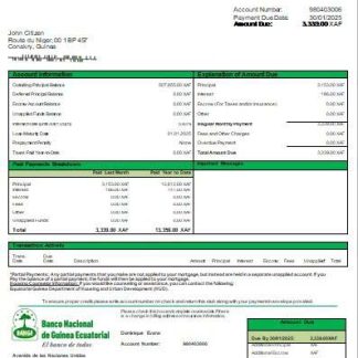 Equatorial Guinea National Bank bank mortgage statement scr download template file