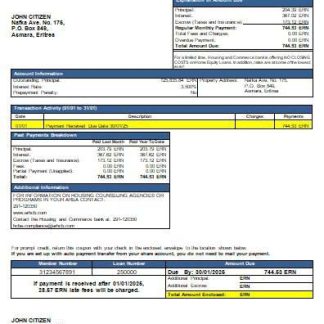Eritrea Housing and Commerce bank mortgage statement scr download template file