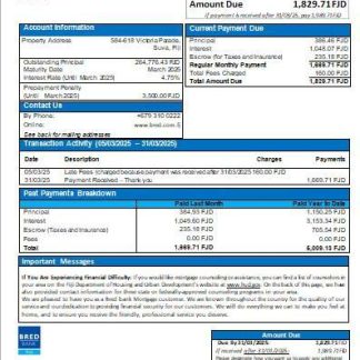 Fiji Bred bank bank mortgage statement scr download template file