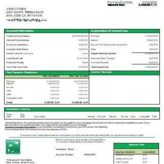 France BNP bank mortgage statement scr download template file