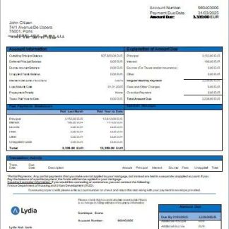 France Lydia Noir bank mortgage statement scr download template file