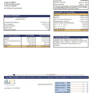 Gabon Alios Finance bank mortgage statement scr download template file