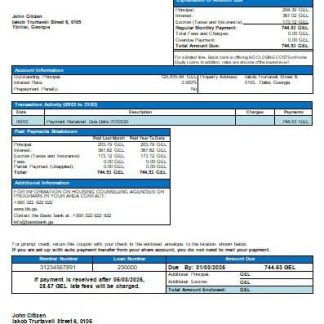 Georgia Basis Bank mortgage statement scr download template file