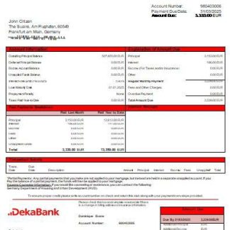 Germany Dekabank bank mortgage statement scr download template file