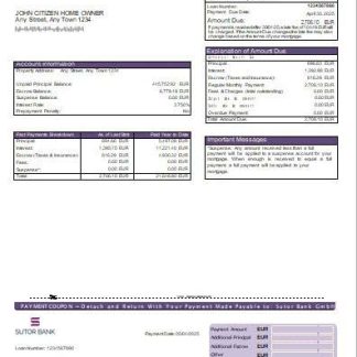 Germany Sutor Bank mortgage statement scr download template file