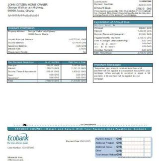 Ghana Ecobank bank mortgage statement scr download template file