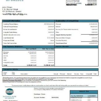 Greece National Bank of Greece bank mortgage statement scr download template file