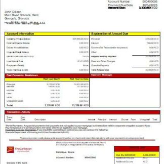 Grenada CBIC bank bank mortgage statement scr download template file